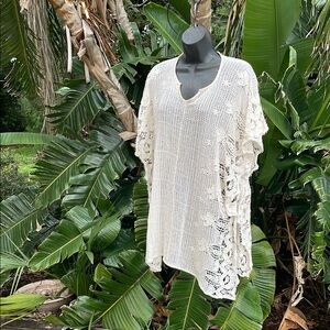 Cream Crochet Swim Cover-Up